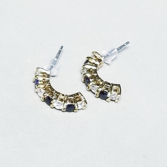 Rhinestone Hoop Earrings - Picture 3 of 6